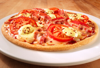 Pizza, bacon, Tomate,  Mozzarella, Italien, 