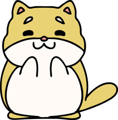 cartoon of a happy little corgi dog