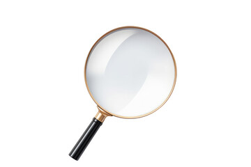 Magnifying Glass Isolated On White Background, Transparent White Background, Png.