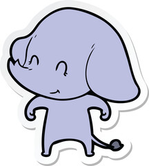 sticker of a cute cartoon elephant