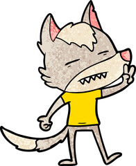 cartoon wolf showing teeth