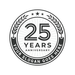 Fototapeta premium 25 year anniversary logo design silhouette isolated