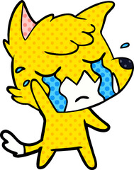 sad little fox cartoon character