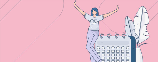 Business People Flat Vector Concept Operation Hand Drawn Illustration
