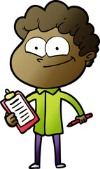 cartoon happy man
