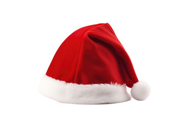 Santa Claus Red Hat Isolated On White Background, Transparent White Background, Png.