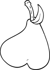 line drawing cartoon healthy pear