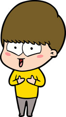 Obraz premium cartoon happy boy