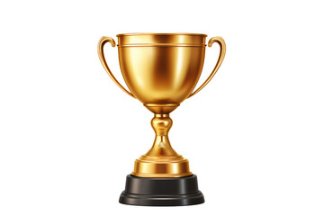 Isolated Shiny Golden Trophy Cup With Transparency On White Background, Png.