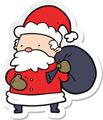 sticker of a cartoon santa claus