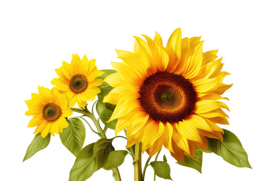 Sunflower With Transparent Background, Transparent White Background, Png.