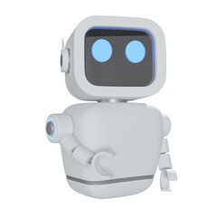 3D Robot chatbot, AI in science and business, Technology and engineering concept