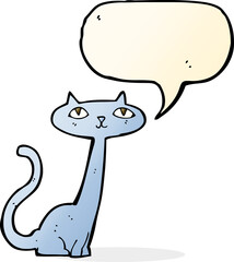 cartoon cat with speech bubble