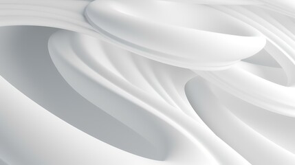 White abstract background with smooth lines. 3d rendering, 3d illustration.