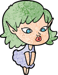 pretty cartoon elf girl