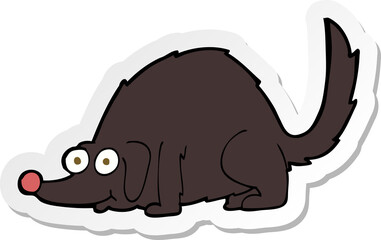 sticker of a cartoon happy dog