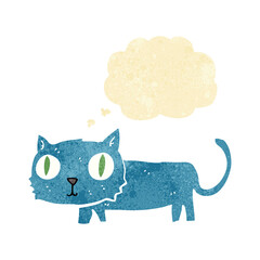 cartoon cat with thought bubble