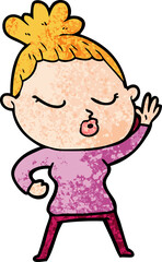 Fototapeta premium cartoon calm woman