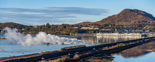 Steam Trains around Porthmadog North wales in winter