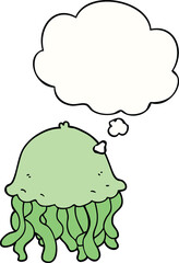 cartoon jellyfish with thought bubble