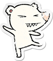 distressed sticker of a dancing polar bear cartoon