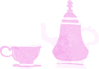 cartoon coffee pot and cup