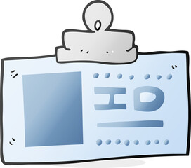 freehand drawn cartoon ID badge