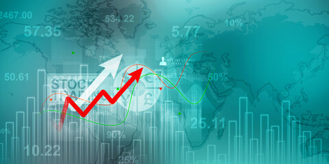 Obraz premium 2d rendering Stock market online business concept. business Graph 