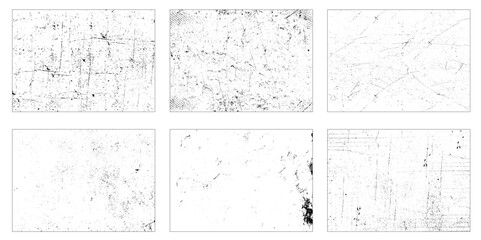 Grunge overlay textures. Vector distress textures.