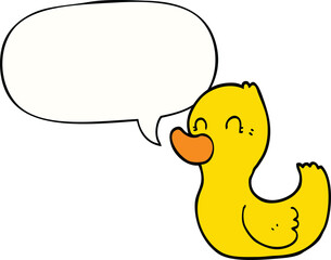 cartoon duck with speech bubble