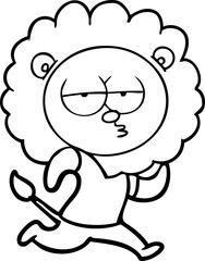 cartoon running lion