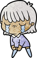 cartoon woman crying