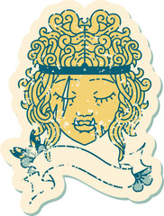 Retro Tattoo Style orc barbarian character face