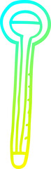 cold gradient line drawing of a cartoon thermometer