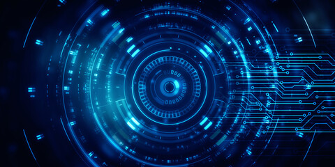 2d illustration Abstract futuristic electronic circuit technology background