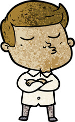 cartoon model guy pouting