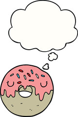 cartoon donut with thought bubble