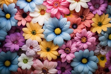 Flowers background. Bouquet of colorful flowers. Texture of blossoming flowers - obrazy, fototapety, plakaty