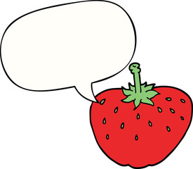 cartoon strawberry with speech bubble