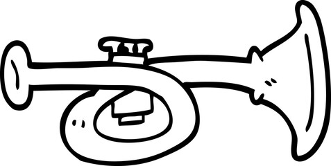 line drawing cartoon brass horn © lineartestpilot