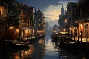 Plexiglas foto achterwand grand canal city, canal country, gondola © nataliya_ua