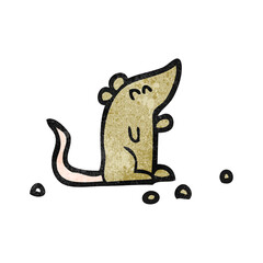 freehand textured cartoon mouse