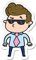 sticker of a cartoon cool guy