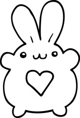 cute cartoon rabbit with love heart