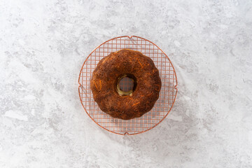 Carrot bundt cake with cream cheese frosting