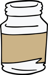 cartoon doodle pill jar
