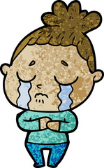 cartoon crying woman