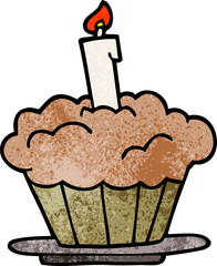 cartoon doodle birthday cake