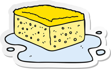 sticker of a cartoon sponge
