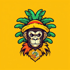 Spirited Monkey: Elementary Pineapple Logo